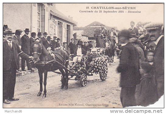 DEUX SEVRES CHATILLON SUR SEVRE MAULEON CAVALCADE DU 21 SEPTEMBRE 1924 BECASSINE Editeur Mlle Ravaud ATTELAGE - Mauleon