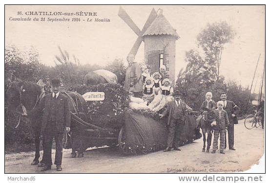 DEUX SEVRES CHATILLON SUR SEVRE MAULEON CAVALCADE DU 21 SEPTEMBRE 1924 LE MOULIN Editeur Mlle Ravaud ATTELAGE - Mauleon