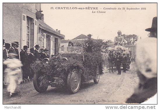 DEUX SEVRES CHATILLON SUR SEVRE MAULEON CAVALCADE DU 21 SEPTEMBRE 1924 LA CHASSE Editeur Mlle Ravaud AUTOMOBILE - Mauleon