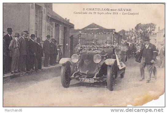 DEUX SEVRES CHATILLON SUR SEVRE MAULEON CAVALCADE DU 21 SEPTEMBRE 1924 LES CONFETTI Editeur Mlle Ravaud AUTOMOBILE - Mauleon