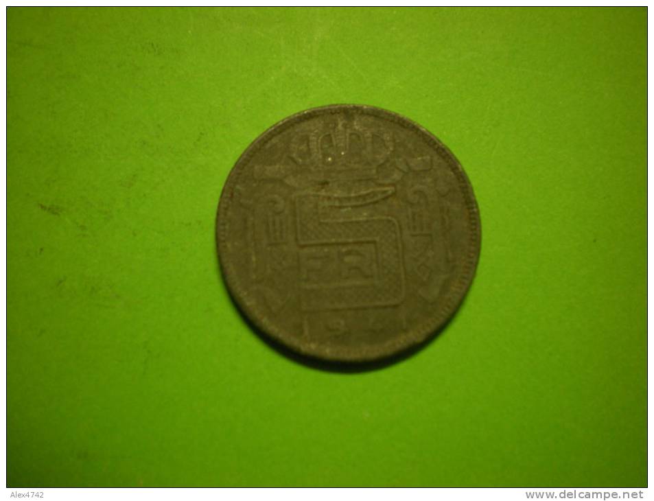 5 Francs Belge 1941 En Zinc - 5 Francs