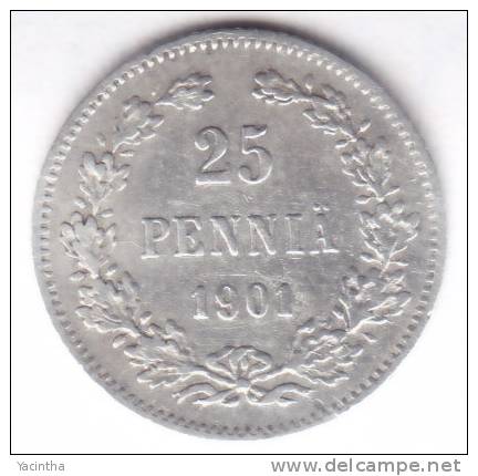 @Y@   FINLAND  25 Pennia 1901  Zilver / Ag     (1968) - Finlande