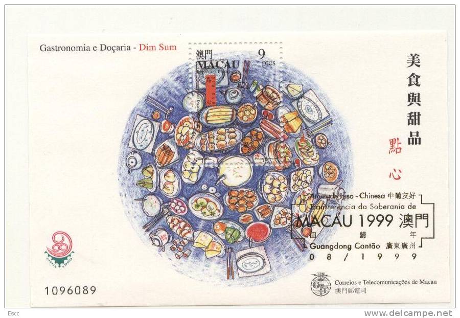 Mint S/S Gastronomy 1999  From Macao - Unused Stamps