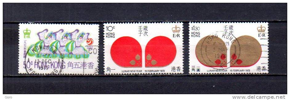 Hong  Kong   1971-72  .-   Y&T  Nº   257 - 259/260 - Unused Stamps