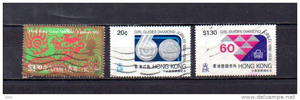 Hong  Kong   1976  .-   Y&T  Nº   317 - 318/319 - Ungebraucht