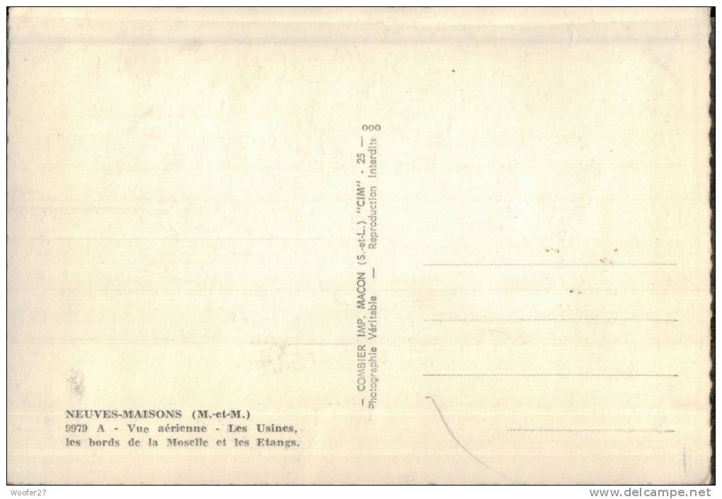 CPSM   NEUVES MAISONS  Un Coin De La Ville Avec Les Usines Les Bords De La Moselle  ,les étangs Et Ses Environs - Neuves Maisons