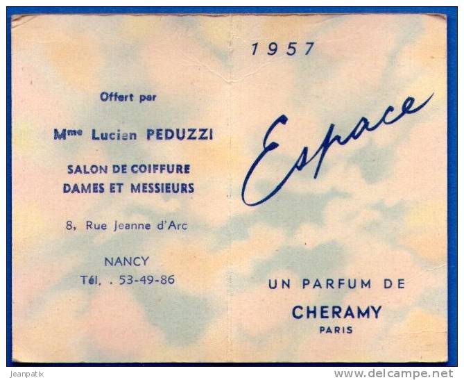 Calendrier Petit Format - 1957 - Espace Un Parfum De CHERAMY - Klein Formaat: 1941-60