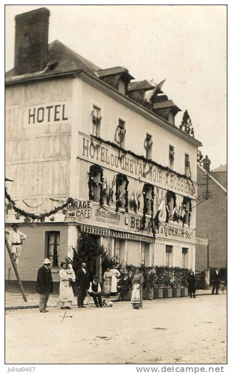 BOURGTHEROULDE (27) Carte Photo Hotel Du Cheval Noir Animation - Bourgtheroulde