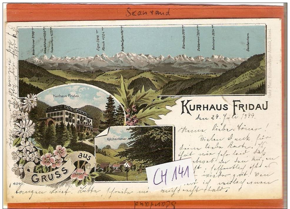 CH141   Gruß Aus Kurhaus Fridau,  Lithografie , Fulenbach Olten,  Solothurn - Andere & Zonder Classificatie