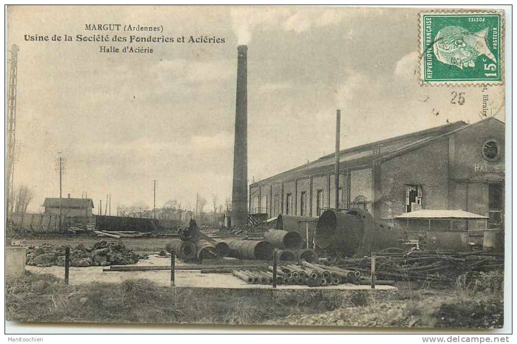 DEP 08 MARGUT USINE DE LA SOCIETE DES FONDERIES ET ACIERIES HALLE D'ACIERIE - Altri & Non Classificati