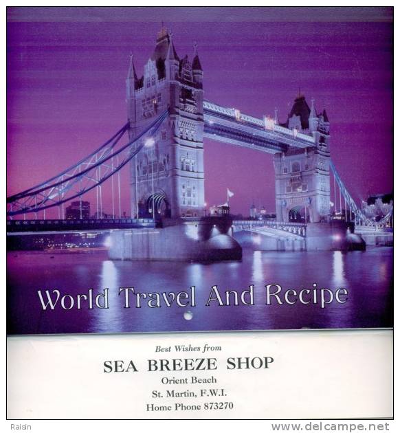 Calendrier 1995 World Travel And RecipeSt Martin Orient Beach (Best Wishes From Sea Breeze Shop)Recettes NationalesTBE) - Groot Formaat: 1991-00