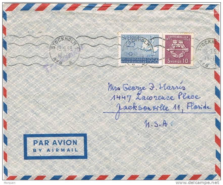 0136. Carta Aerea Impresos STOCKHOLM (Suecia) 1958 - Storia Postale