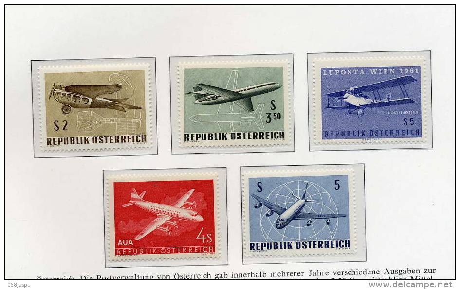 Page Album Histoire De L´aviation Autriche A61/67 Avion - Airplanes