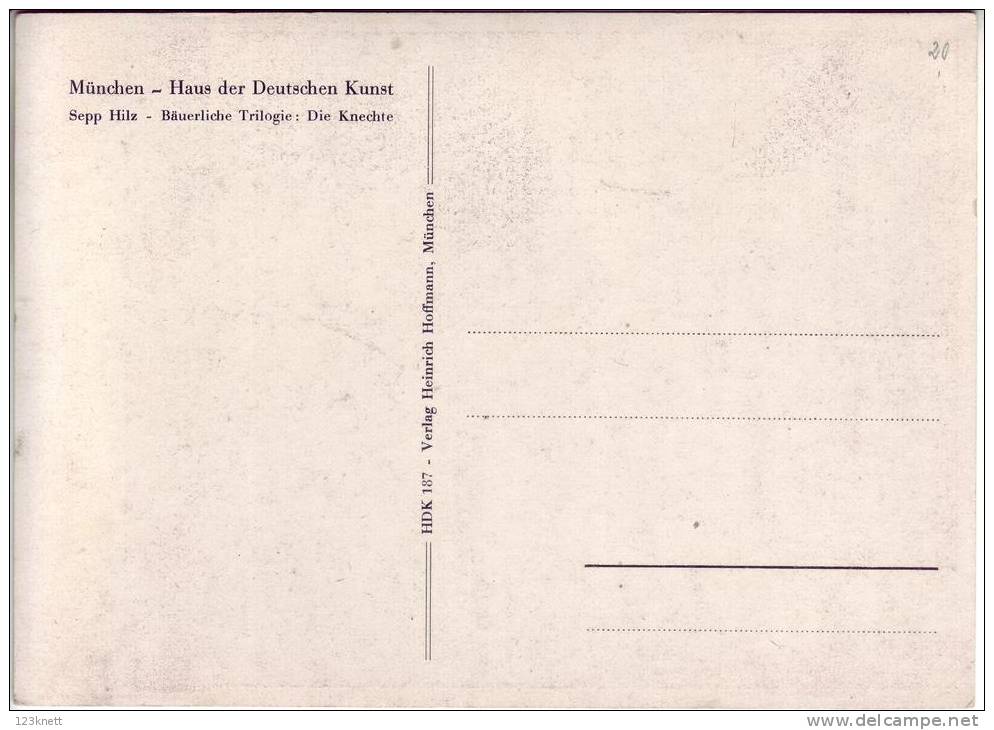 Bäuerliche Trilogie, Sepp Hilz  \"Die Knechte\" - München Haus Der Deutschen Kunst, HDK 187 - Malerei & Gemälde