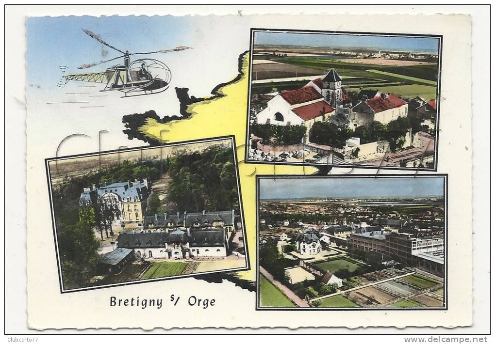 Bretigny-sur-Orge (91) : 3 Vues D'hélicoptère Dont Les Etablissement Clausse En 1967. - Bretigny Sur Orge