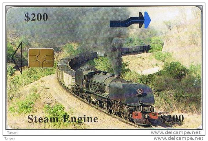 Zimbabwe, ZIM-31, $200 Steam Engine, Train. - Zimbabwe