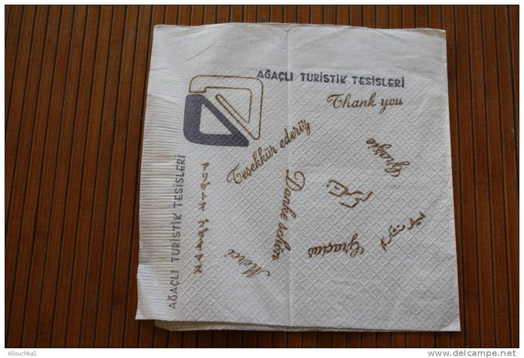 Serviette En Papier à Motif Publicitaire : Hôtel Agaçu Turistik Tesisleri Turquie - Papieren Servetten (met Motieven)