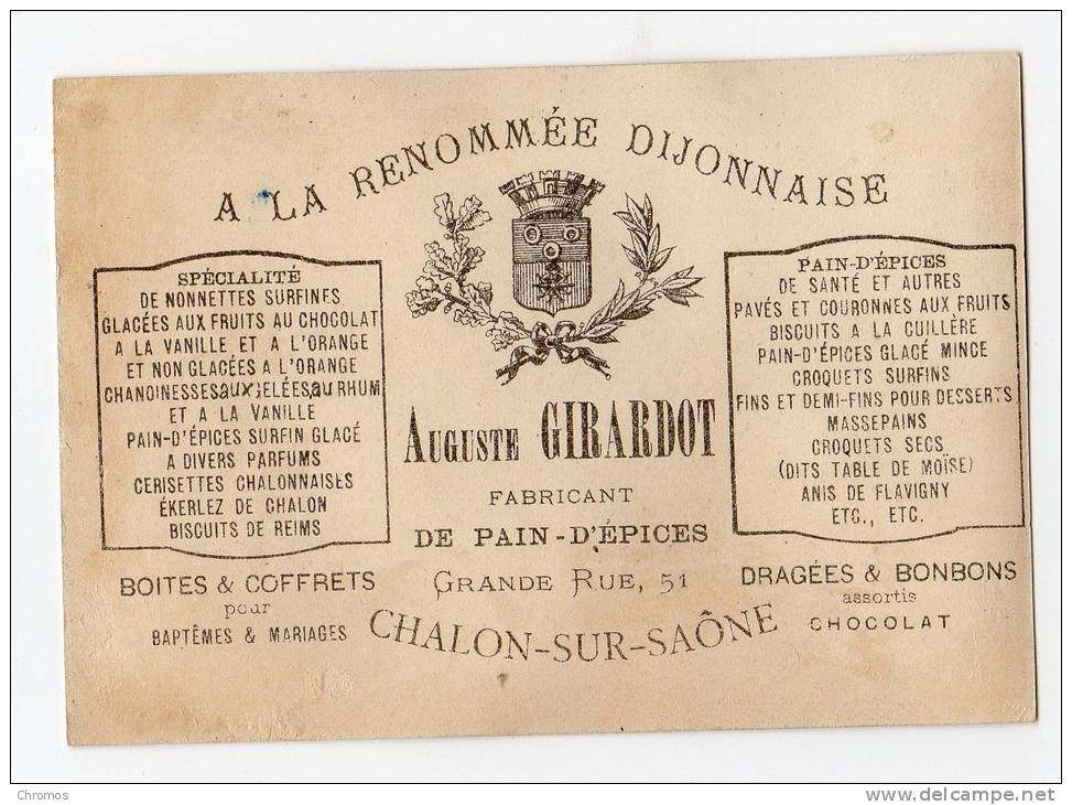 Chromo Pour A. Girardot, Pain D'épice, Chalon-sur-Saône - Autres & Non Classés