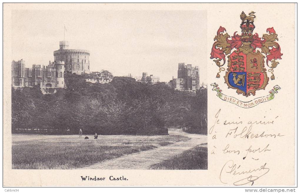 Windsor Castle Ecusson Dieu Et Mon Droit - Middlesex