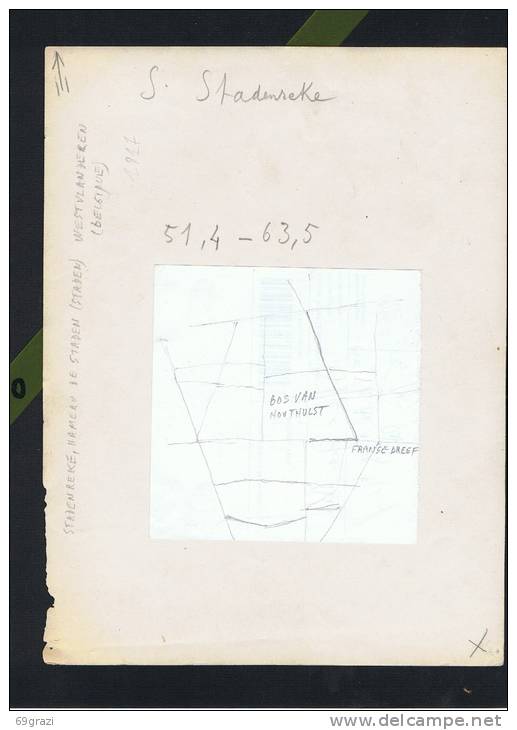 Stadenreken ( Hameau De Staden ) Luchtopname Vue Aerienne Eerste Wereldoorlog 1914 1918 ( 1917 ) Formaat 23 Cm / 20 - Staden