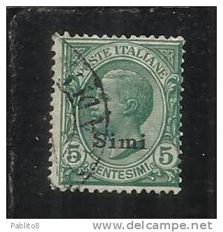 EGEO 1912 SIMI 5 C TIMBRATO - Egée (Simi)