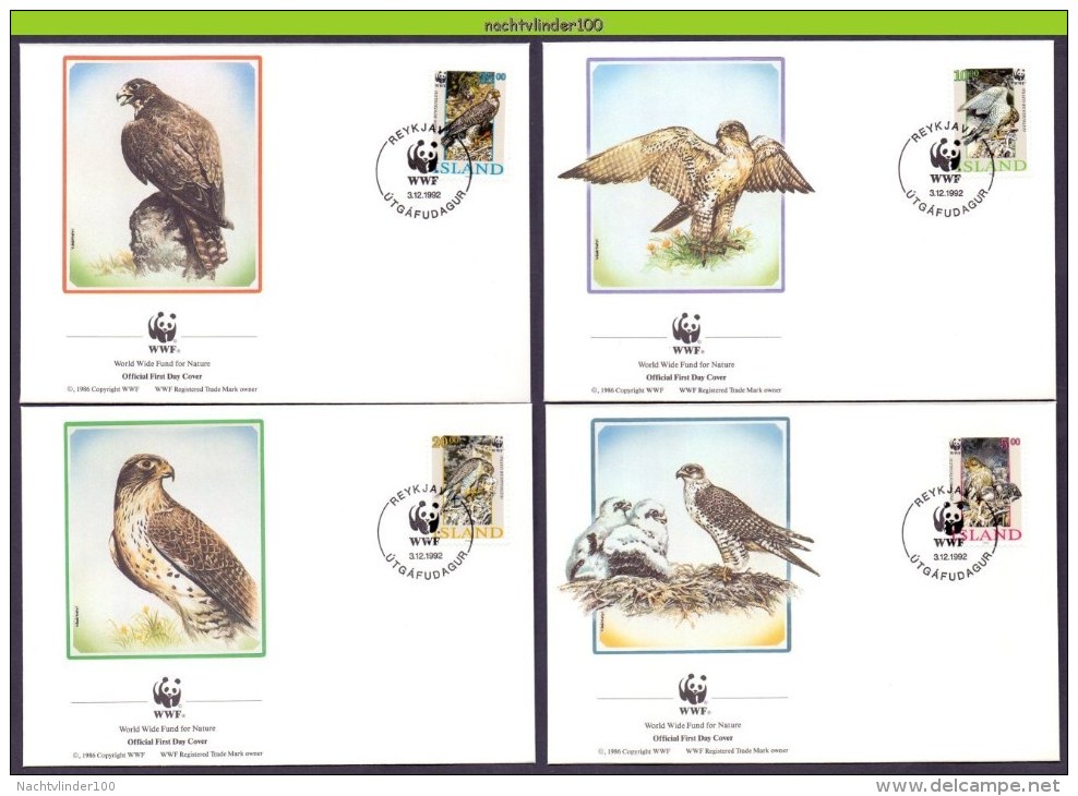 Ndt136fb WWF FAUNA ROOFVOGELS GIERVALK BIRDS OF PREY FALCON GREIFVÖGEL AVES OISEAUX ISLAND 1992 FDC'S - FDC