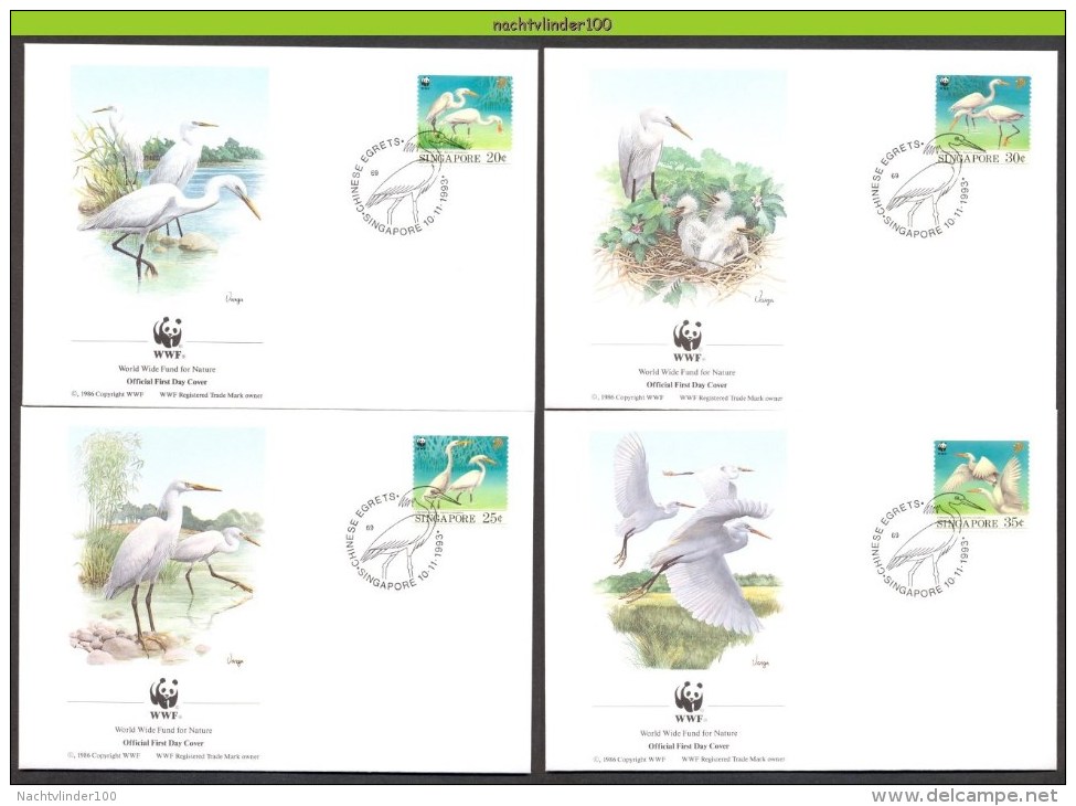 Mzi153fb WWF FAUNA VOGELS BIRDS REIGER HERON VÖGEL AVES OISEAUX SINGAPORE 1993 FDC's - FDC