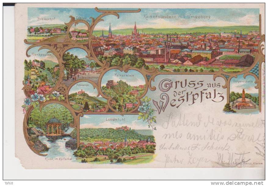 Kaiserslautern Und Umgebung Lithographie 1900 - Kaiserslautern