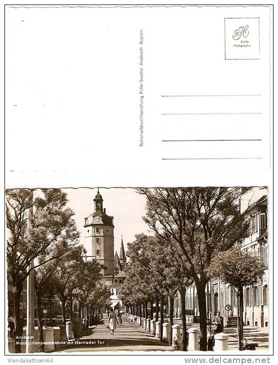 AK 18360 Ansbach Maximillianpromenade Mit Herrieder Tor Bahnhofsbuchhandlung Peter Sessler Ansbach/Bayern - Ansbach