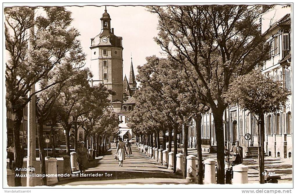 AK 18360 Ansbach Maximillianpromenade Mit Herrieder Tor Bahnhofsbuchhandlung Peter Sessler Ansbach/Bayern - Ansbach