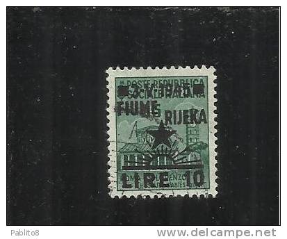 OCCUPAZIONE FIUME 1945 L. 10 SU 0,25 TIMBRATO - Yugoslavian Occ.: Fiume