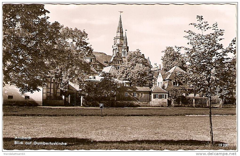 AK 19037 Ansbach Blick Auf Gumbertuskirche Bahnhofsbuchhandlung Peter Sessler Ansbach/Bayern FoHi Echte Photographie - Ansbach