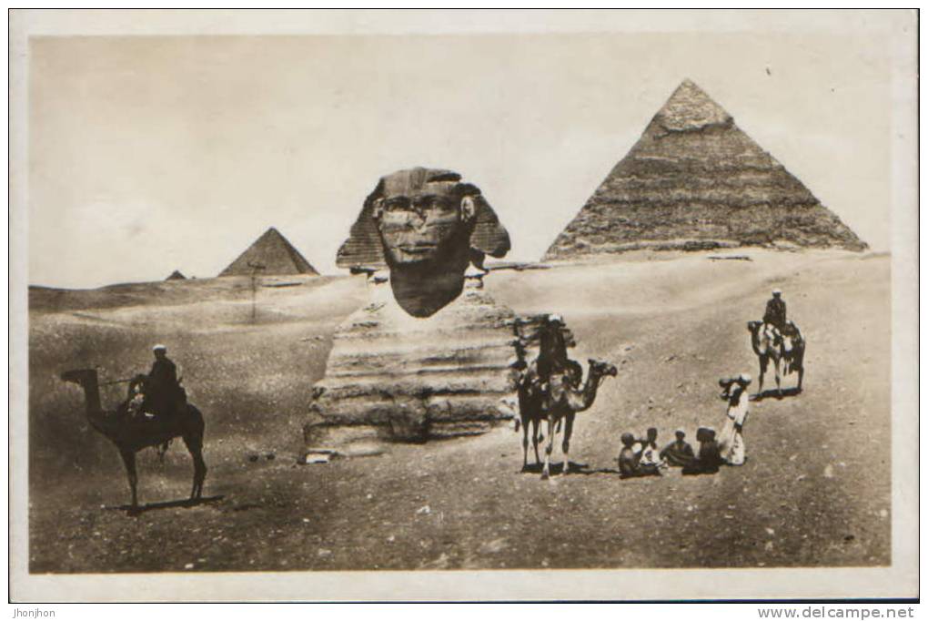 Egypt-Postcard Interwar-Pyramids And Sphinx Of Giza-unused, 2/scans. - Pyramids