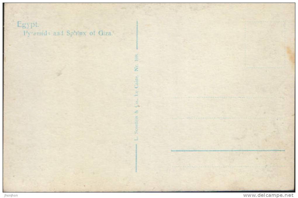 Egypt-Postcard Interwar-Pyramids And Sphinx Of Giza-unused, 2/scans. - Pyramids