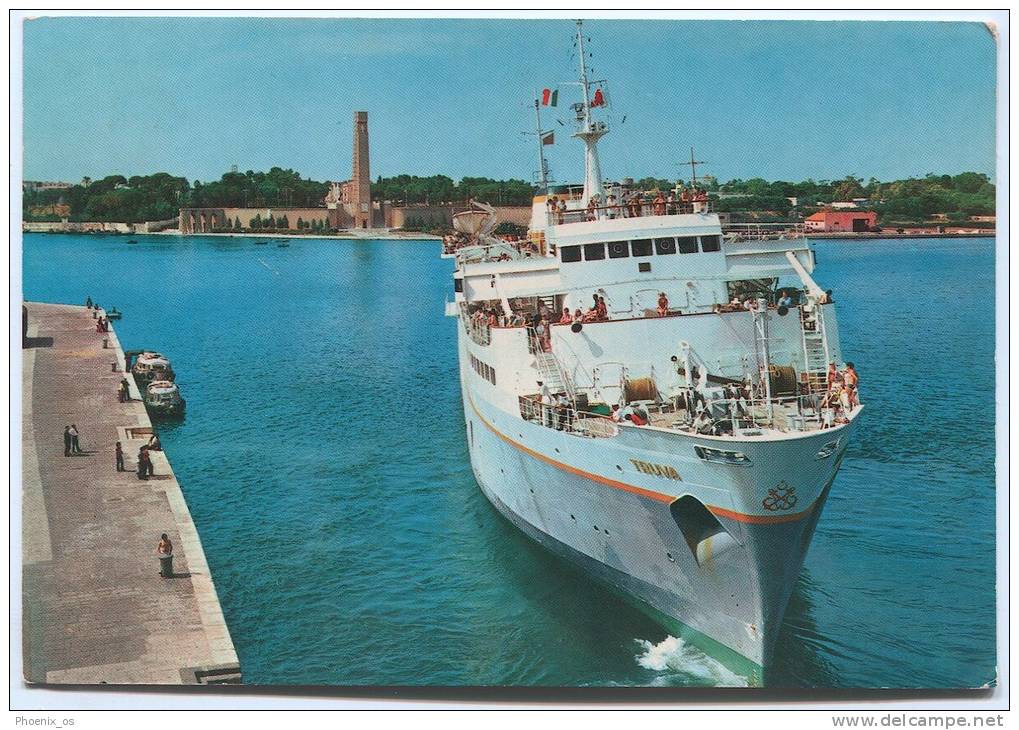 Italy - BRINDISI, Inside Harbour, Ship, 1974. - Brindisi