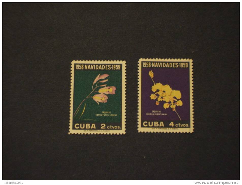 CUBA - 1958 NATALE/ORCHIDEE 2 Valori - NUOVI(++)-TEMATICHE - Unused Stamps