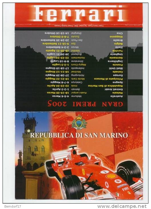 REPUBBLICA DI SAN MARINO - BROCHURE DEDICATA ALLA FERRARI - Errors, Freaks & Oddities (EFO)