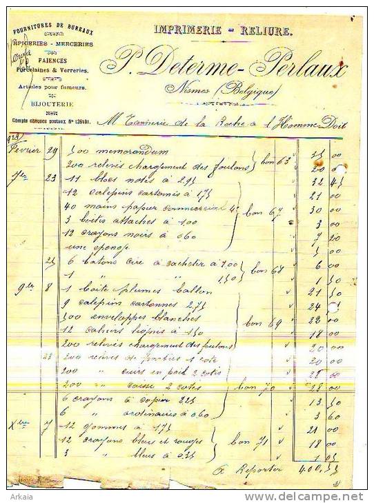 Nismes - 1929 - P. Determe-Perlaux - Imprimerie - Reliure - Imprimerie & Papeterie