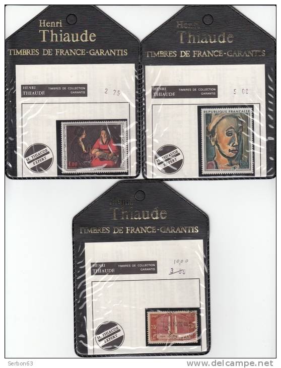 UN LOT N° 14 DE 3 TIMBRES REPUBLIQUE FRANCE SOUS POCHETTES - OBLITERE ET NON OBLITERES - Other & Unclassified