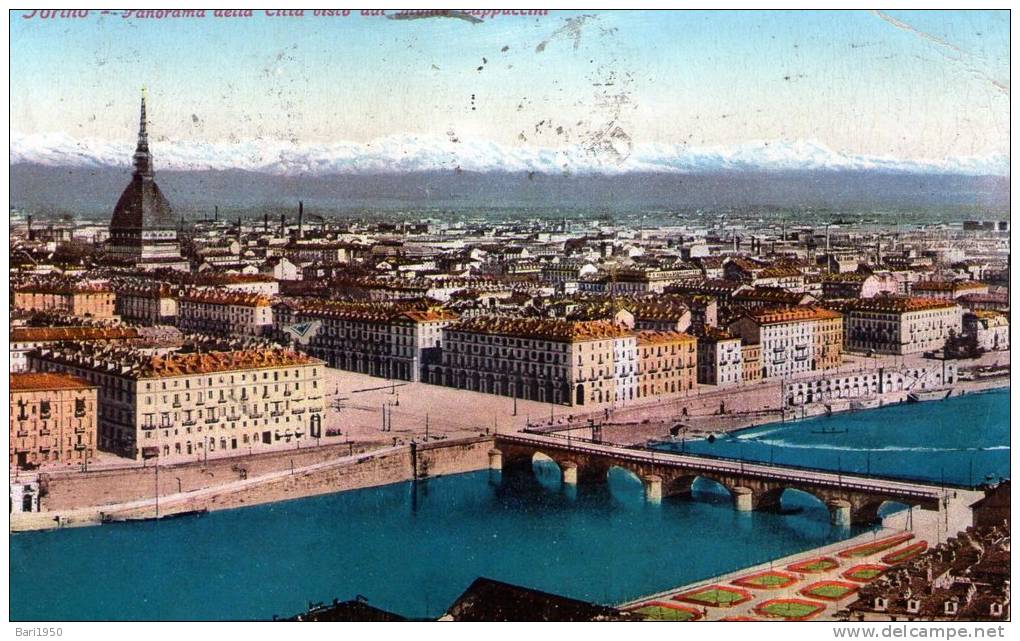 Bellissima Cartolina D'epoca  " TORINO - Panorama Della Città Visto Dal Monte Cappuccini " - Tarjetas Panorámicas