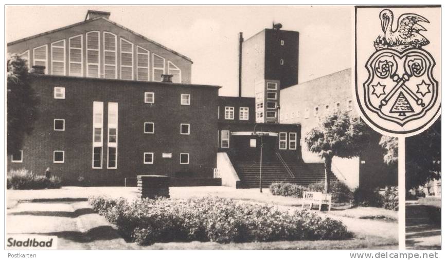 ÄLTERE POSTKARTE LUCKENWALDE THEATER STADTBAD GERHART-HAUPTMANN-SCHULE ERNST-THÄLMANN-SCHULE Denkmal Monument Théatre AK - Luckenwalde