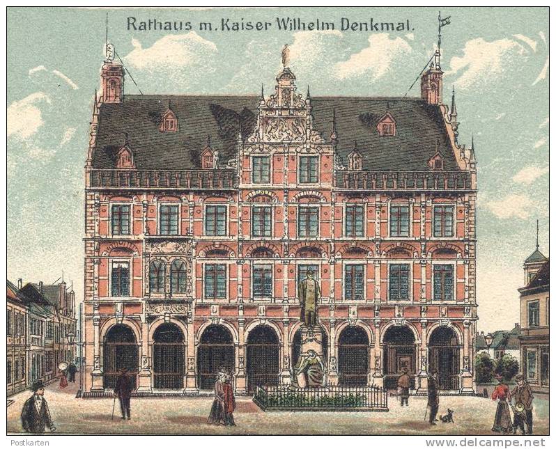 ALTE LITHO POSTKARTE GRUSS AUS BOCHOLT RATHAUS M. KAISER-WILHELM-DENKMAL Wappen Baum Tree Arbre Coat Of Arms Blason Cpa - Bocholt