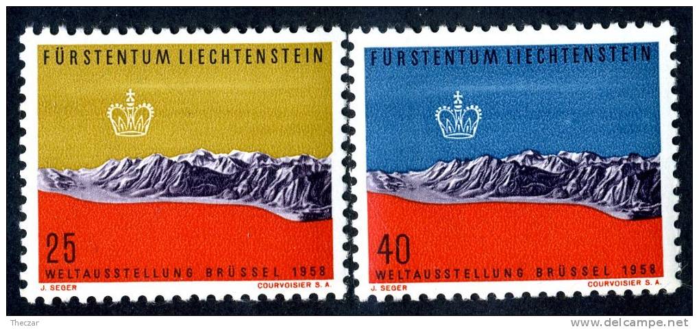 L0314) LIECHTENSTEIN 1958  Mi.#369-70  Mnh** - Neufs