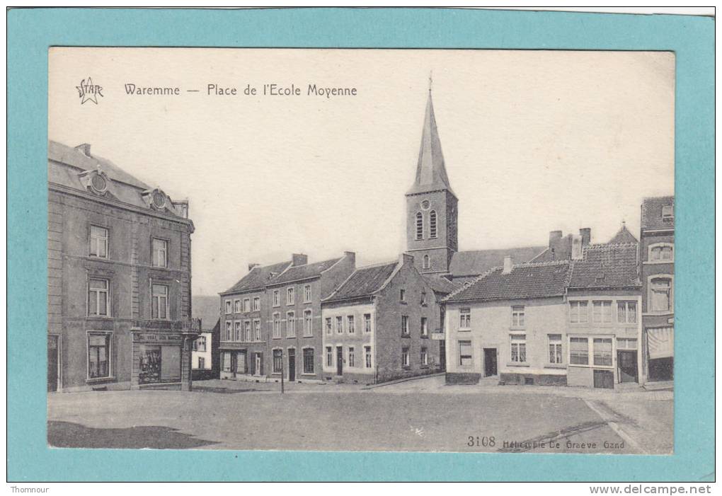 WAREMME  -  Place  De  L´ Ecole  Moyenne -  TRES BELLE CARTE   - - Borgworm