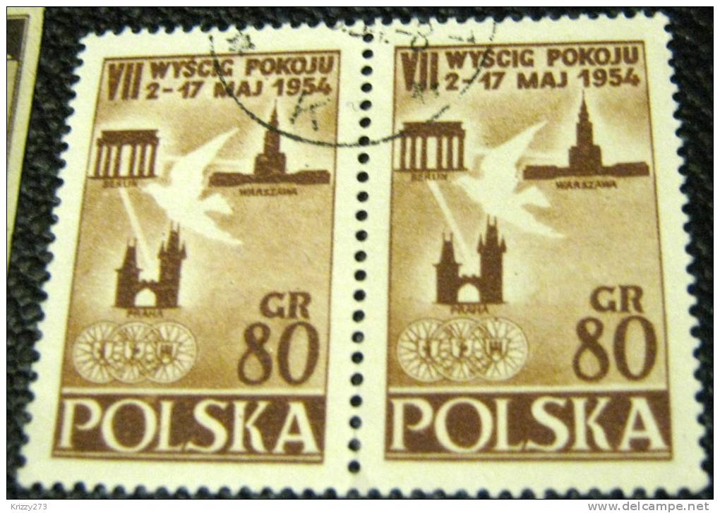 Poland 1954 7th International Cycle Race 80g X2 - Used - Neufs