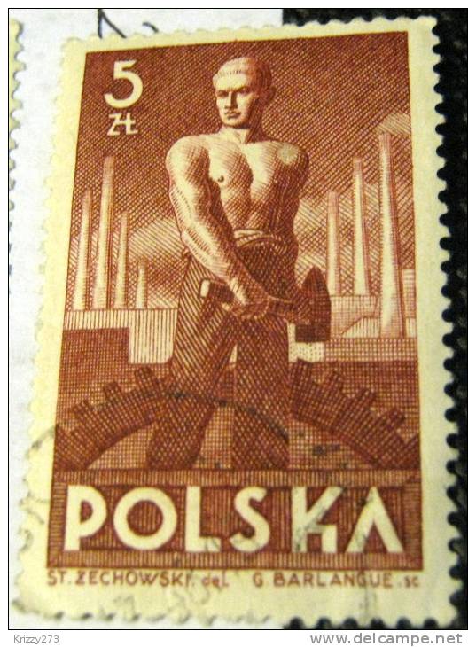 Poland 1947 Steelworker 5zl - Used - Unused Stamps