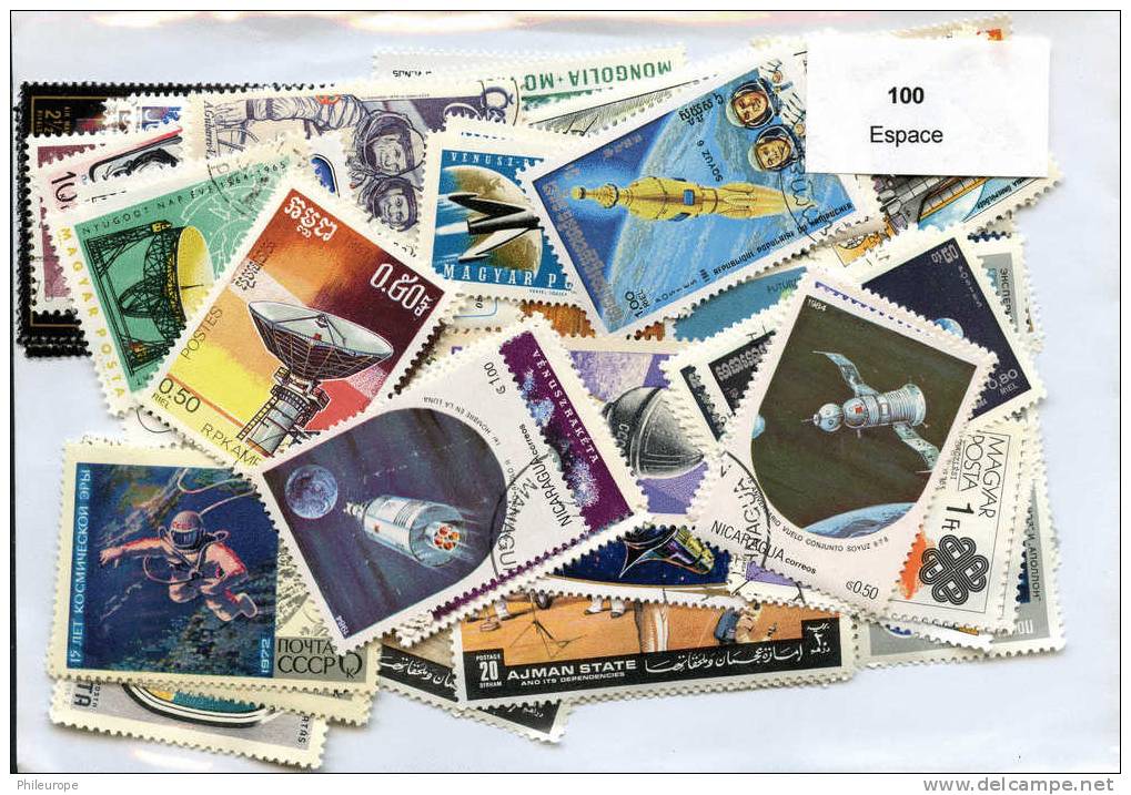 100 Timbres Thème Espace - Collections