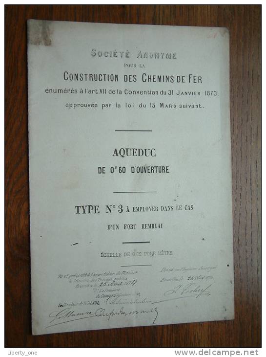 AQUEDUC De Om 60 D´OUVERTURE TYPE N° 3 à Employer Dans Le Cas ....... / CONSTRUCTION DES CHEMINS DE FER ( Voir Photo ) ! - Opere Pubbliche