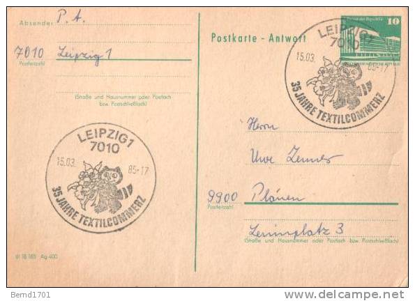 DDR / GDR - Postkarte Sonderstempel / Postcard Special Cancellation (r772) - Postales - Usados