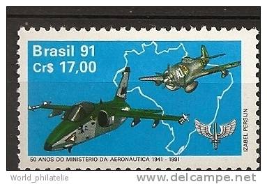 Brésil Brasil 1991 N° 2003 ** Ministère De L´aéronautique, Avions, Insigne, Avions De Chasse - Unused Stamps